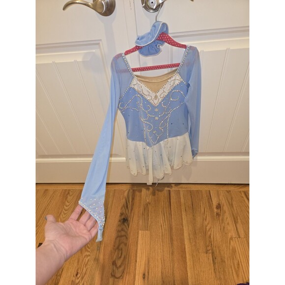 Ice skating Princess Theme with cute bow back -  Figure Skating Dress. size 14 - Picture 2 of 10